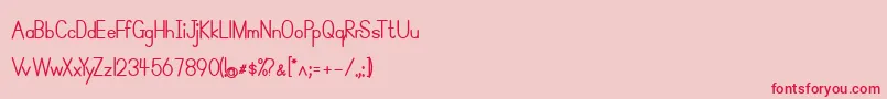 SimplePrintBold Font – Red Fonts on Pink Background