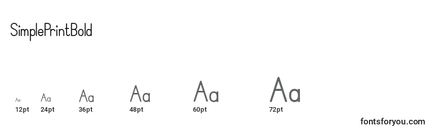 SimplePrintBold Font Sizes