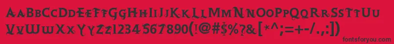 フォントRetoric – 赤い背景に黒い文字