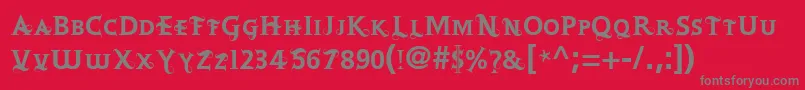 フォントRetoric – 赤い背景に灰色の文字