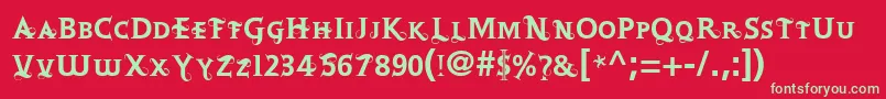 フォントRetoric – 赤い背景に緑の文字