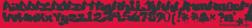 MawnsGraffitiFilled Font – Black Fonts on Red Background