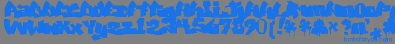 Czcionka MawnsGraffitiFilled – niebieskie czcionki na szarym tle