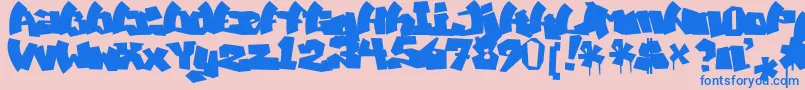 MawnsGraffitiFilled Font – Blue Fonts on Pink Background