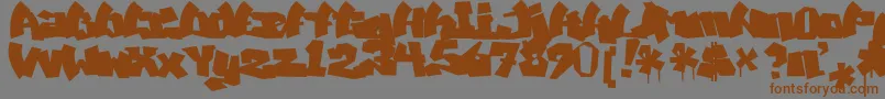 Czcionka MawnsGraffitiFilled – brązowe czcionki na szarym tle