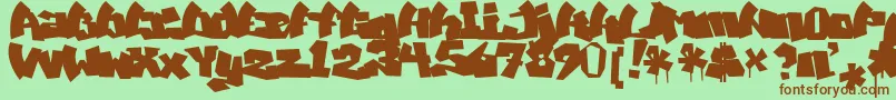 MawnsGraffitiFilled Font – Brown Fonts on Green Background