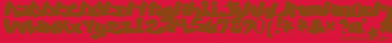 MawnsGraffitiFilled Font – Brown Fonts on Red Background