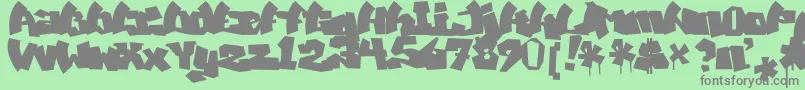 MawnsGraffitiFilled Font – Gray Fonts on Green Background