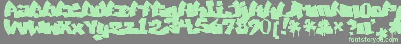 Czcionka MawnsGraffitiFilled – zielone czcionki na szarym tle