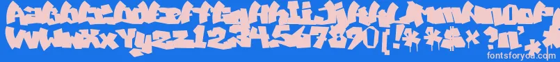 MawnsGraffitiFilled Font – Pink Fonts on Blue Background