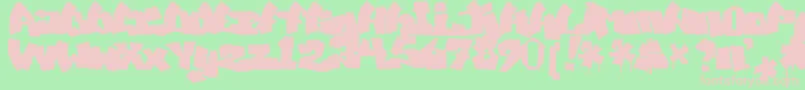 MawnsGraffitiFilled-Schriftart – Rosa Schriften auf grünem Hintergrund