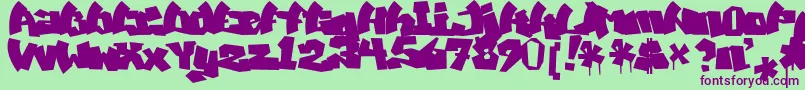 MawnsGraffitiFilled Font – Purple Fonts on Green Background