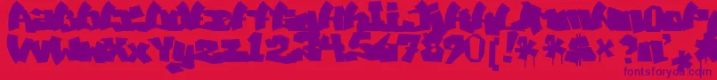 MawnsGraffitiFilled Font – Purple Fonts on Red Background