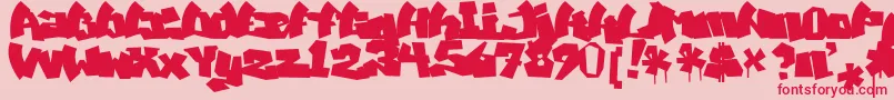MawnsGraffitiFilled Font – Red Fonts on Pink Background