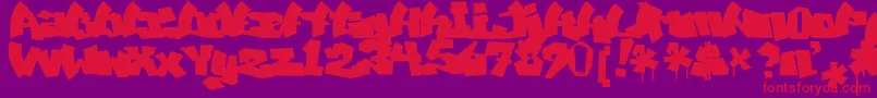 MawnsGraffitiFilled Font – Red Fonts on Purple Background