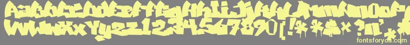 MawnsGraffitiFilled Font – Yellow Fonts on Gray Background