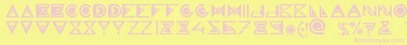 GalaxyvisitorsRegular-Schriftart – Rosa Schriften auf gelbem Hintergrund