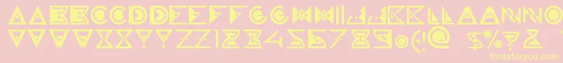 フォントGalaxyvisitorsRegular – 黄色のフォント、ピンクの背景