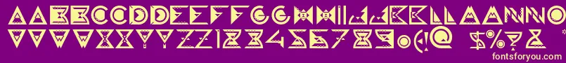 GalaxyvisitorsRegular-Schriftart – Gelbe Schriften auf violettem Hintergrund