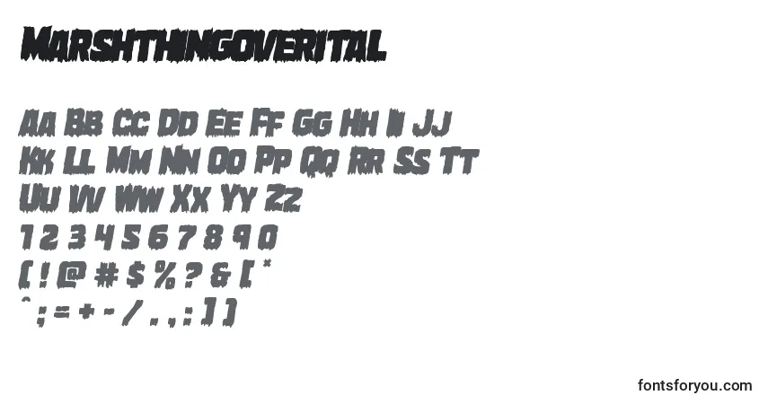 Schriftart Marshthingoverital – Alphabet, Zahlen, spezielle Symbole