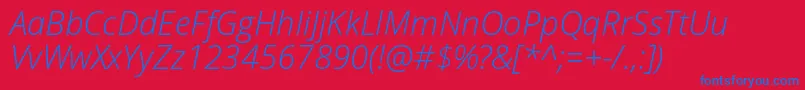 OpenSansLightItalic Font – Blue Fonts on Red Background