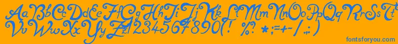 NotperfectRegular Font – Blue Fonts on Orange Background