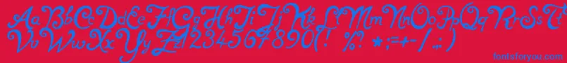 NotperfectRegular Font – Blue Fonts on Red Background