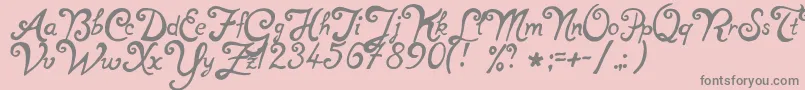 NotperfectRegular-fontti – harmaat kirjasimet vaaleanpunaisella taustalla