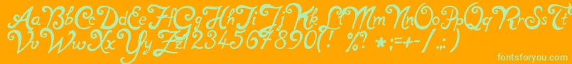 NotperfectRegular Font – Green Fonts on Orange Background