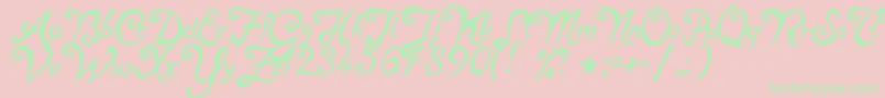 NotperfectRegular Font – Green Fonts on Pink Background