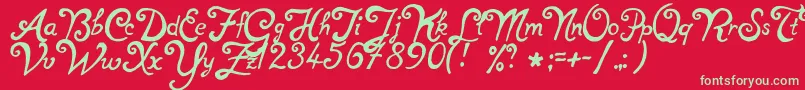 NotperfectRegular Font – Green Fonts on Red Background