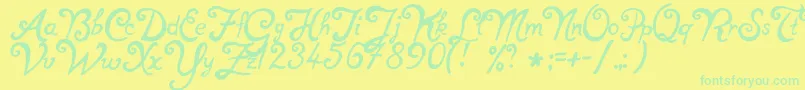NotperfectRegular Font – Green Fonts on Yellow Background