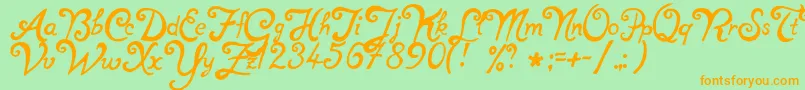 NotperfectRegular Font – Orange Fonts on Green Background