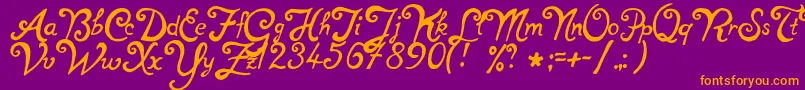 NotperfectRegular Font – Orange Fonts on Purple Background