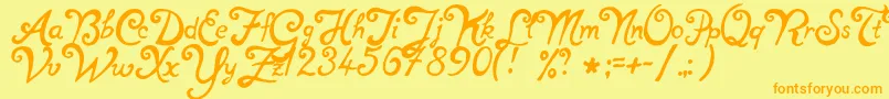 NotperfectRegular Font – Orange Fonts on Yellow Background