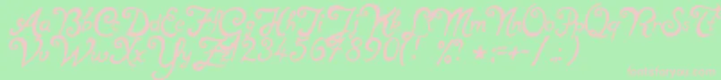 NotperfectRegular Font – Pink Fonts on Green Background