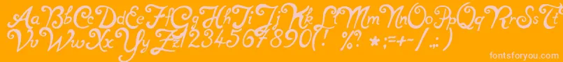 NotperfectRegular-Schriftart – Rosa Schriften auf orangefarbenem Hintergrund