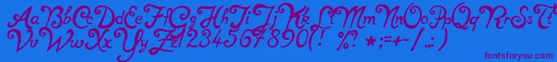 NotperfectRegular Font – Purple Fonts on Blue Background