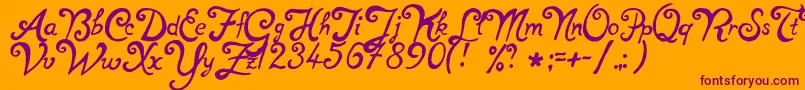 NotperfectRegular Font – Purple Fonts on Orange Background