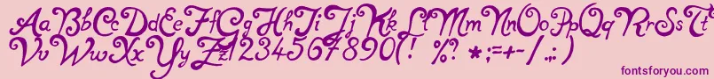 NotperfectRegular Font – Purple Fonts on Pink Background
