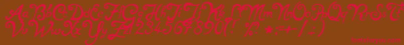 NotperfectRegular Font – Red Fonts on Brown Background