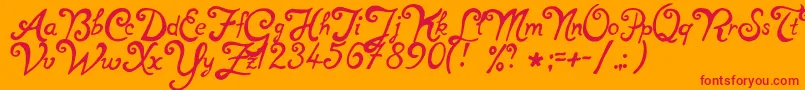 NotperfectRegular Font – Red Fonts on Orange Background