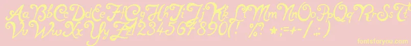 NotperfectRegular Font – Yellow Fonts on Pink Background
