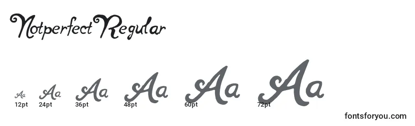 NotperfectRegular Font Sizes