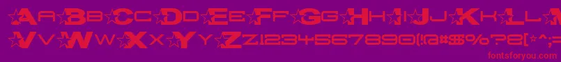 TroglodytePop-Schriftart – Rote Schriften auf violettem Hintergrund