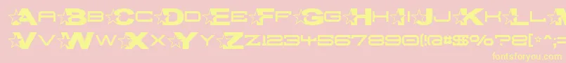 TroglodytePop-Schriftart – Gelbe Schriften auf rosa Hintergrund