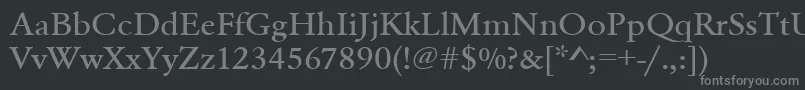 Шрифт Urwgaramondtmedextwid – серые шрифты на чёрном фоне