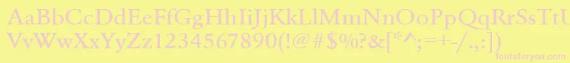 Urwgaramondtmedextwid Font – Pink Fonts on Yellow Background