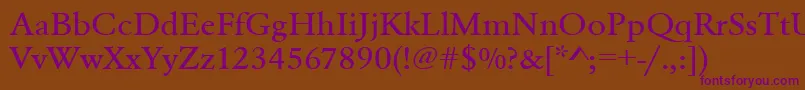 Urwgaramondtmedextwid Font – Purple Fonts on Brown Background