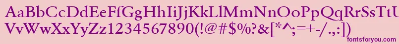 Police Urwgaramondtmedextwid – polices violettes sur fond rose